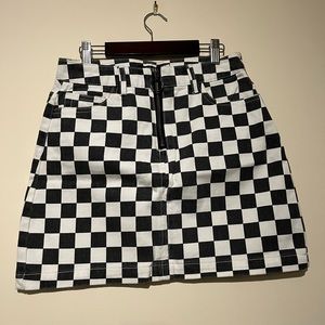 Urban Outfitters BDG Checkered Jean Skirt